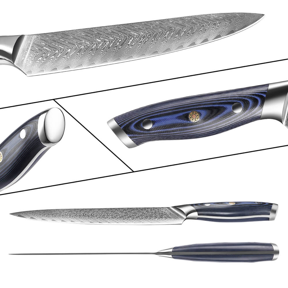 Japanese Chefs Knife Set, 8 Chef Knife & 7 Santoku Knife & 5