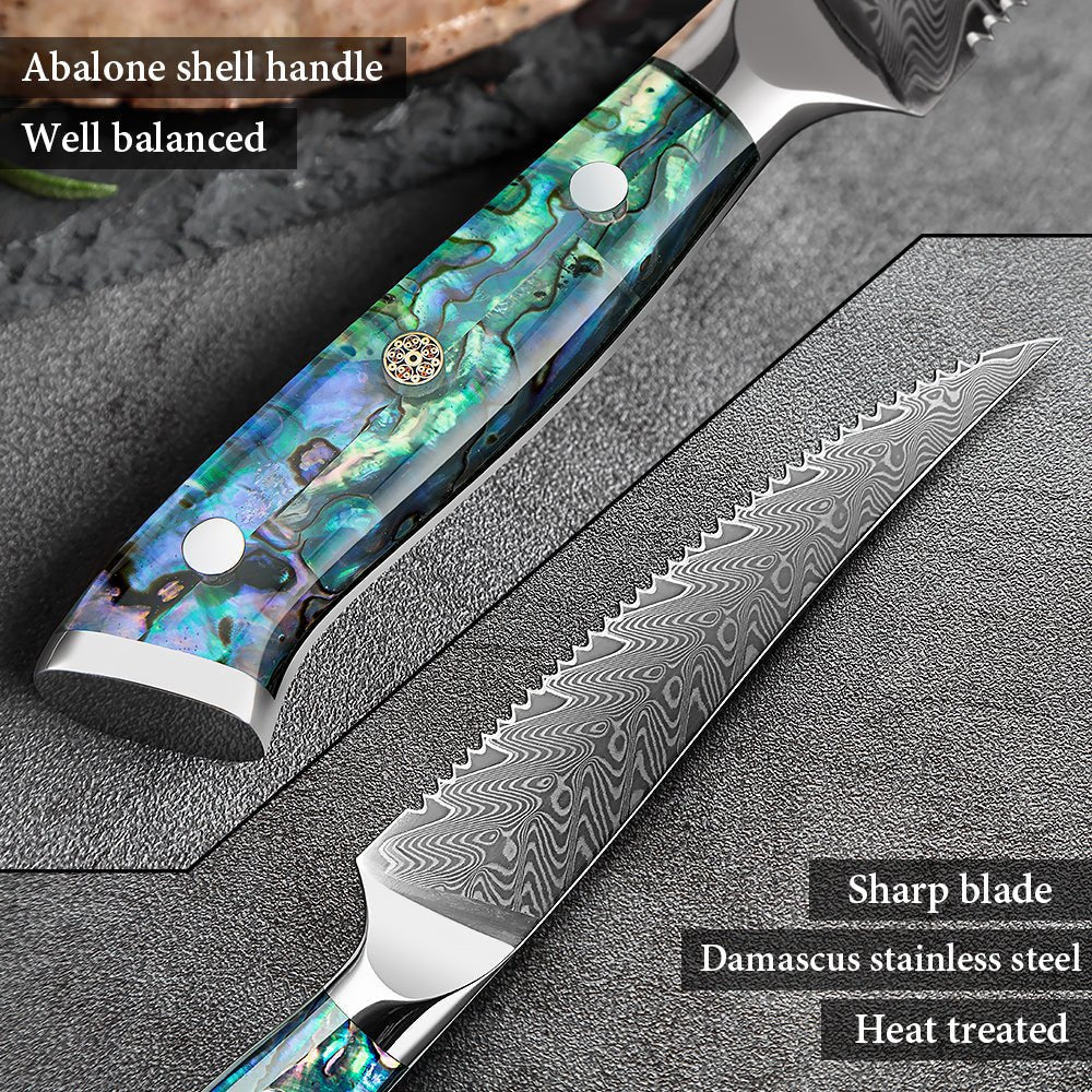 6 Piece Japanese Damascus Knife Set