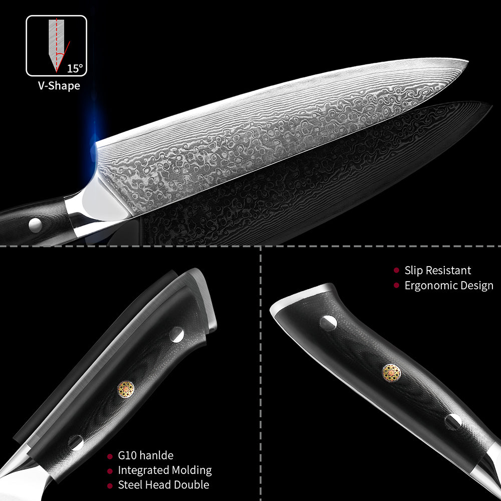 15 pieces kitchen knife set damascus