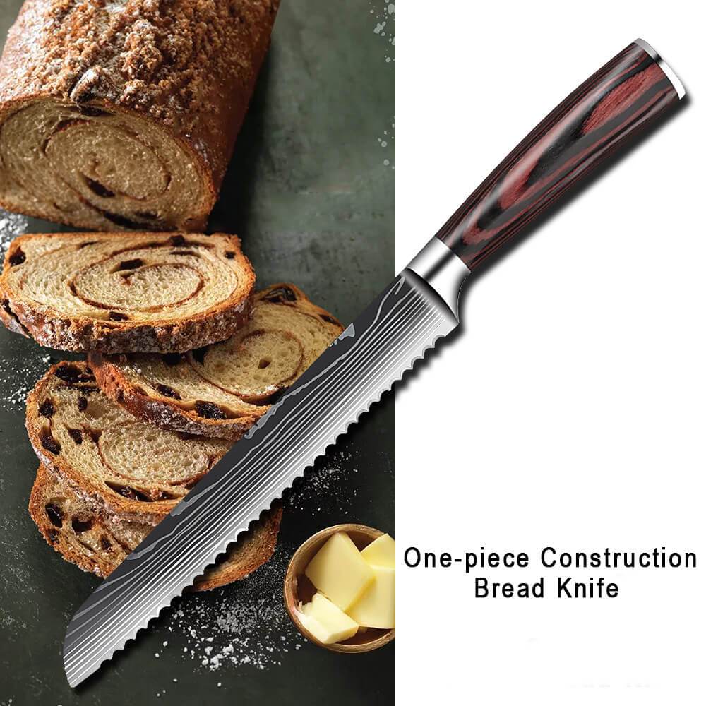 Buy Wholesale China 9 Pieces Carbon Steel Santoku Sciling Bread