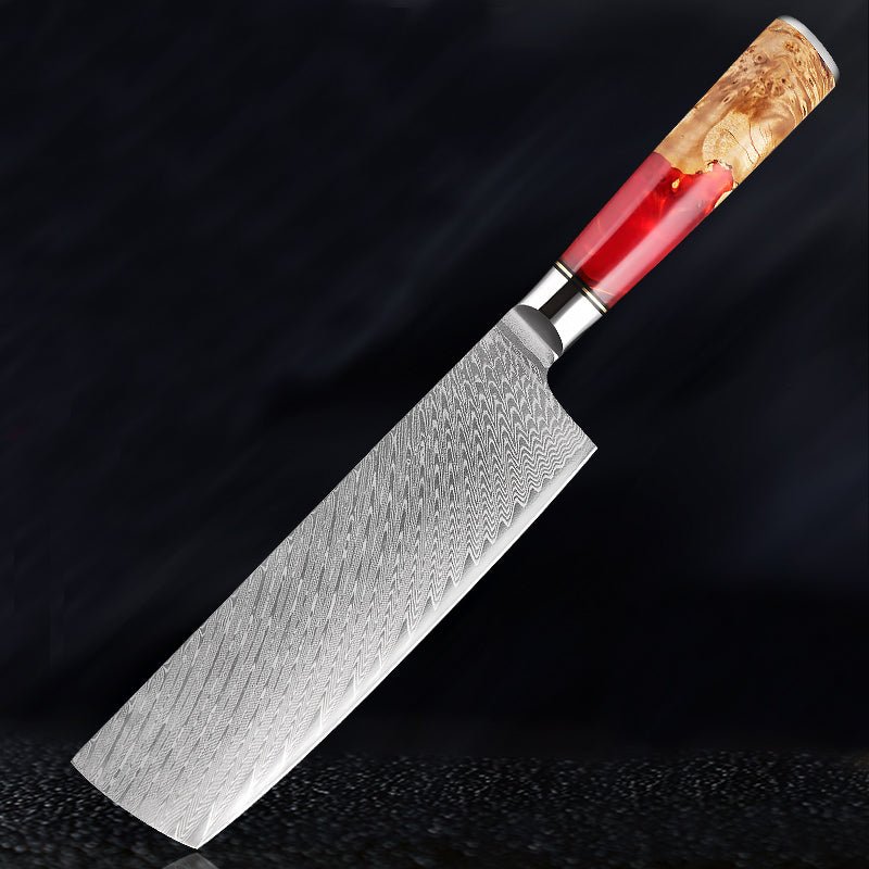 Japanese Vegetable Knife 7 Inch VG-10 Damascus Nakiri Knife – Letcase