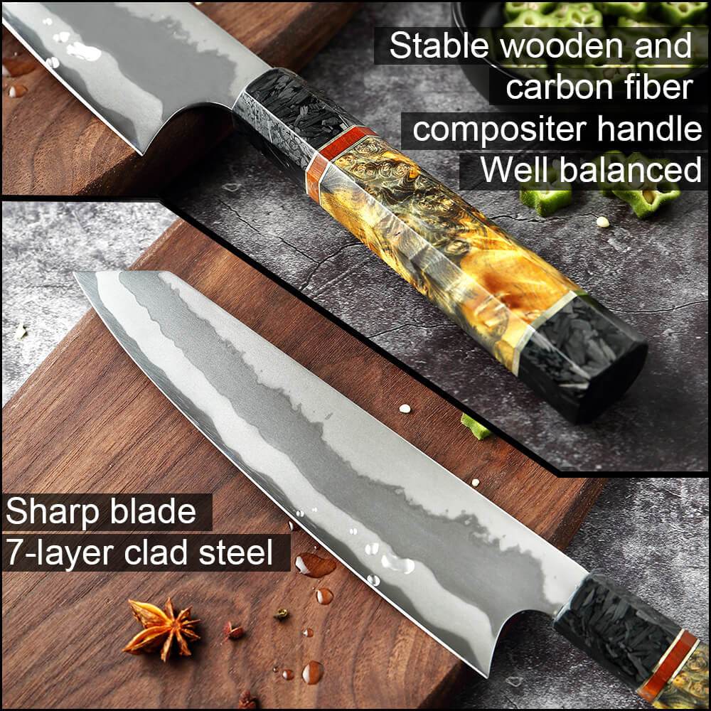 high end Japanese VG10 Damascus Steel Chef Knife Kitchen Knife Wood with  Sheath