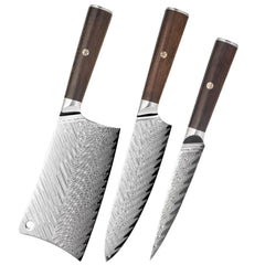 3 - Piece Damascus Kitchen knife set - Letcase