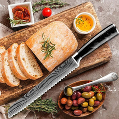 6 - Piece Kitchen Knives Set with Knife Block - Letcase