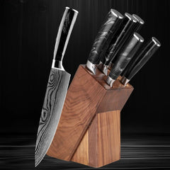 6 - Piece Kitchen Knives Set with Knife Block - Letcase