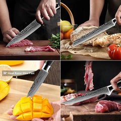 6 - Piece Kitchen Knives Set with Knife Block - Letcase