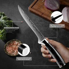 6 - Piece Kitchen Knives Set with Knife Block - Letcase