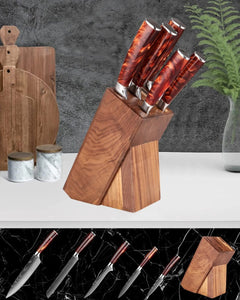 6 - Piece Professional Chef Knife Set with Knife Holder - Letcase