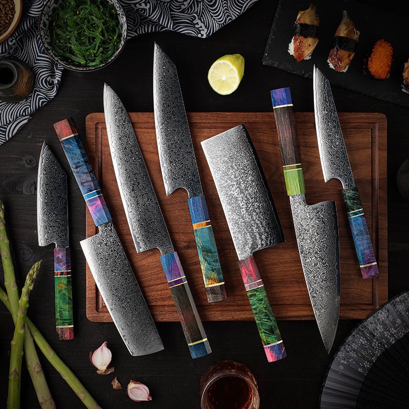 Damascus Kitchen Knife Set - Letcase