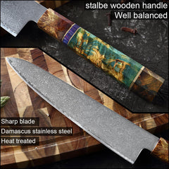 Damascus Kitchen Knife Set - Letcase