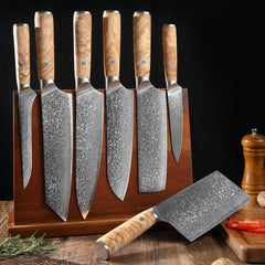 Professional 7 - Piece Damascus Chef Knife Set - Letcase