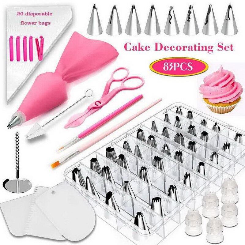 Piping Bags and Tips Set Cake Decorating Supplies for Baking 72 Pcs Cake  Decorating Set for Baking with Reusable Pastry Bags