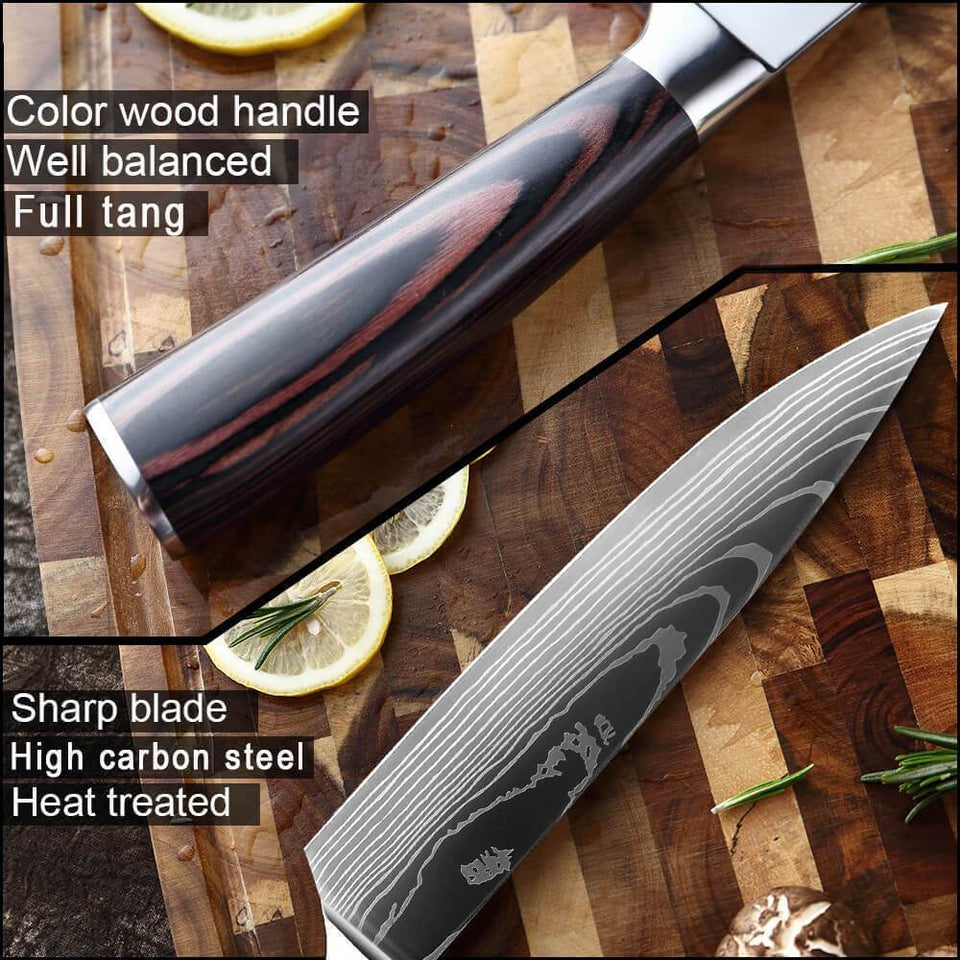 Professional Kitchen Chef Knife Set, High-Carbon Stainless Steel