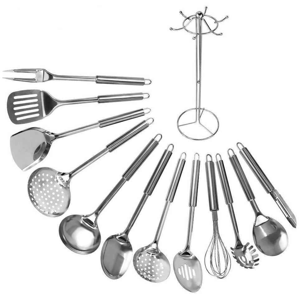 Stainless Steel Kitchen Utensil Set, Standcn 9 PCS Cooking Utensils - –  Gift Oyster