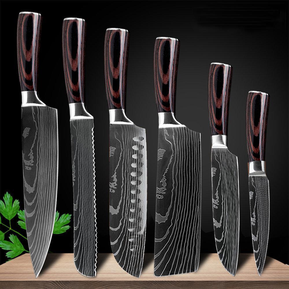 6 Pieces Japanese Steel Knives Set 