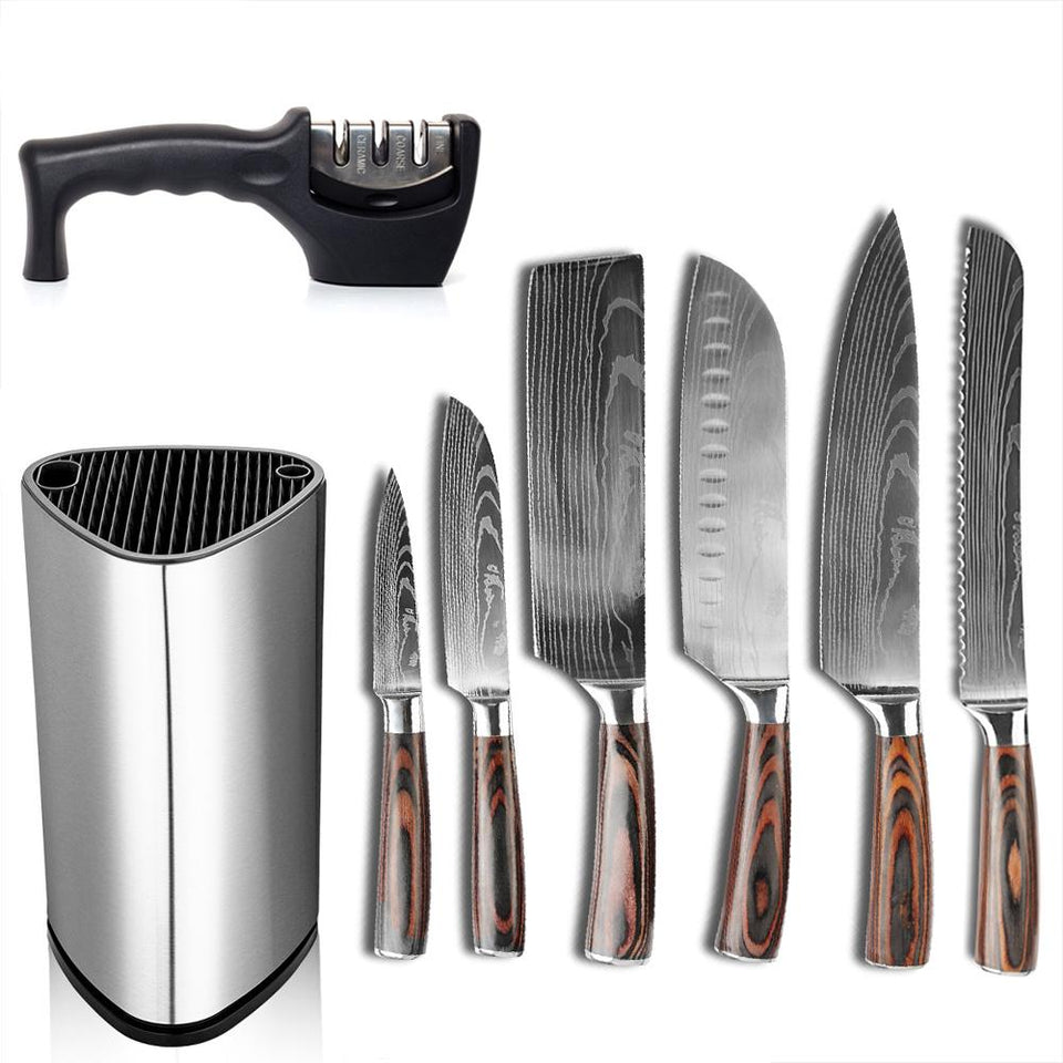 Knife Tasty Knives Set 3 With Sheaths Cutlery Kitchen Cooking