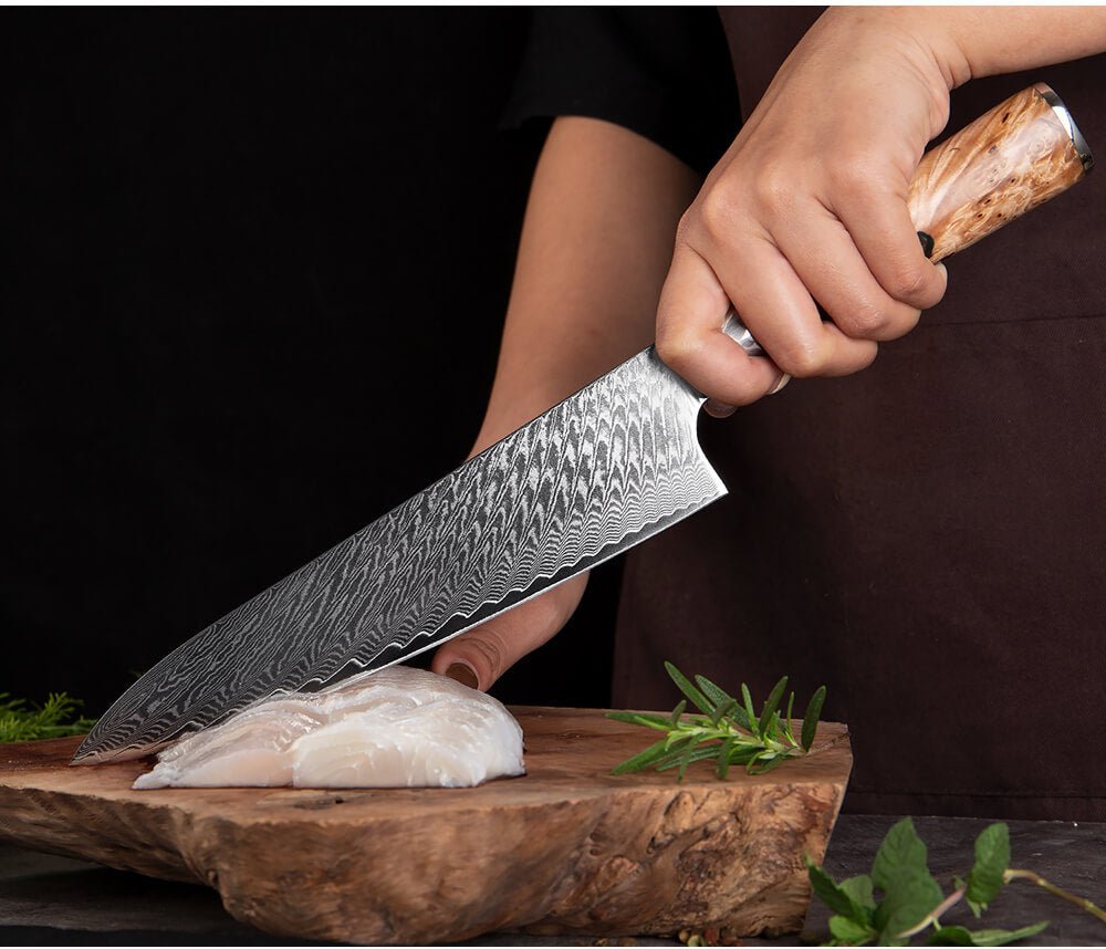 Professional Japanese 67 Layers Damascus Steel Kitchen Knife Set By The  Freakin Rican® - The Freakin Rican Restaurant