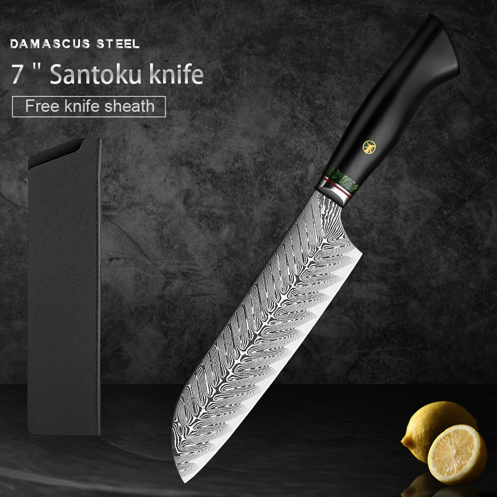 1pc, 67 Layers Damascus Steel Chef Knife With Luxury Yellow Sandalwood  Handle, 7-inch Blade, Kitchen Knife, Cutting Slicing Chopping Knife, Meat  Knife