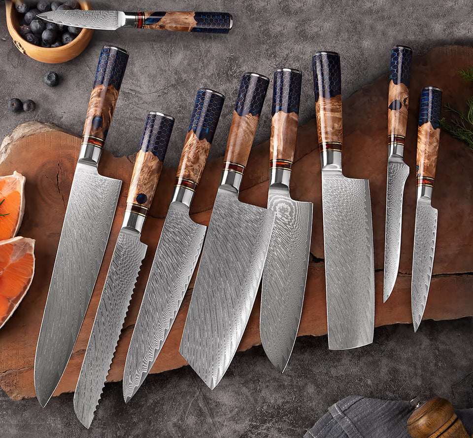 Professional Multipurpose Cooking Knife Set, VG10 Damascus Steel – Letcase