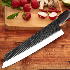 Handmade Japanese Kitchen Knife Set With Ebony Handle - Letcase