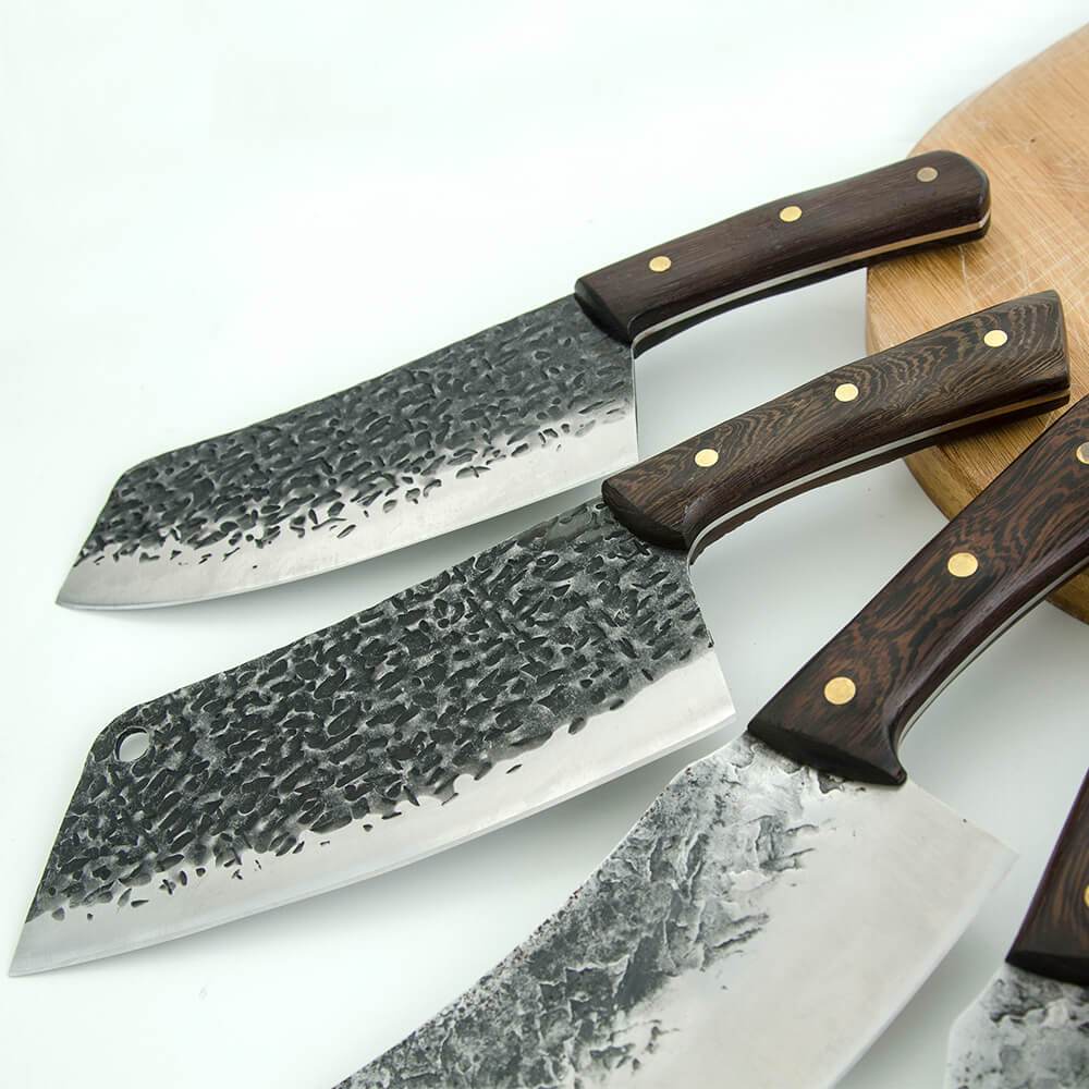 Handmade Damascus Steel Kitchen Knife/set of 5/ Hatchet/ Cleaver/ Vegetable  and Meat Cutting-kds3 