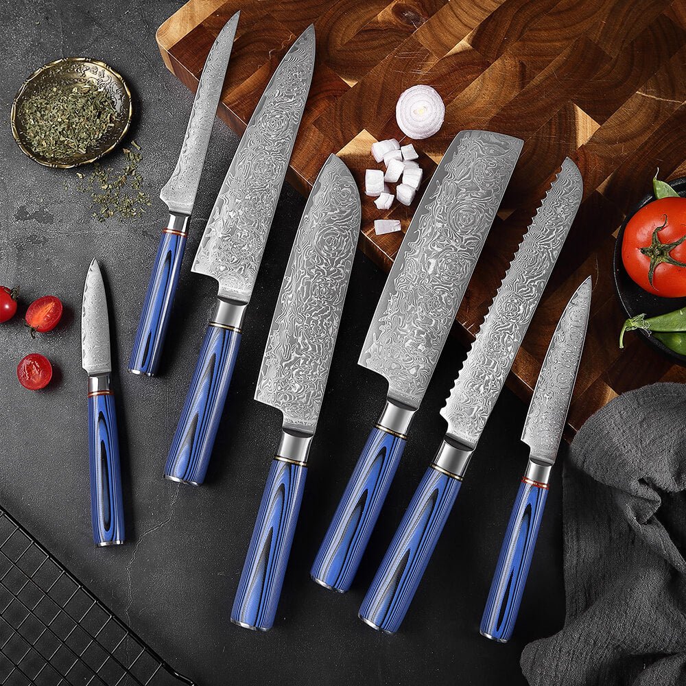 Japanese kitchen knives, steel, 2x Santoku, various sets available