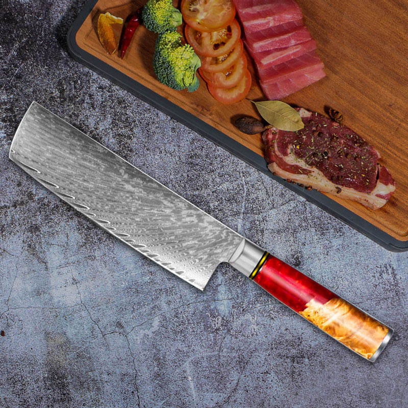 Japanese Kitchen Knife Set 7-Piece Hand Forged Damascus Chef Knife Set - Letcase