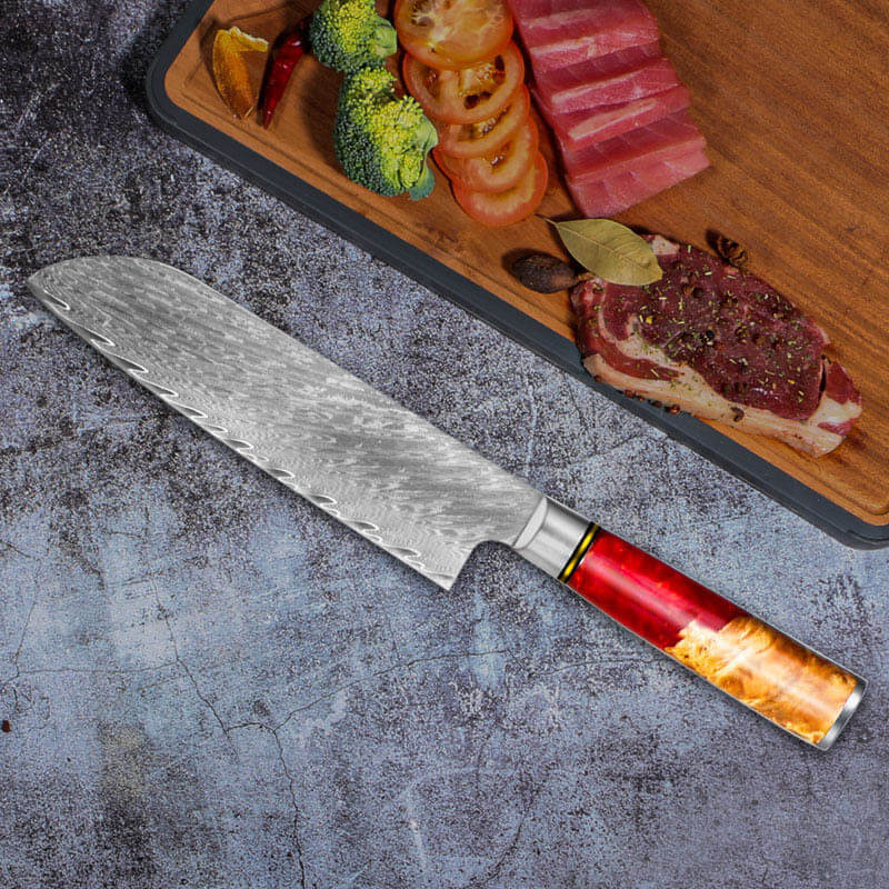 Japanese Kitchen Knife Set 7-Piece Hand Forged Damascus Chef Knife Set - Letcase