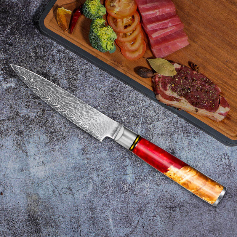 Japanese Kitchen Knife Set 7-Piece Hand Forged Damascus Chef Knife Set - Letcase