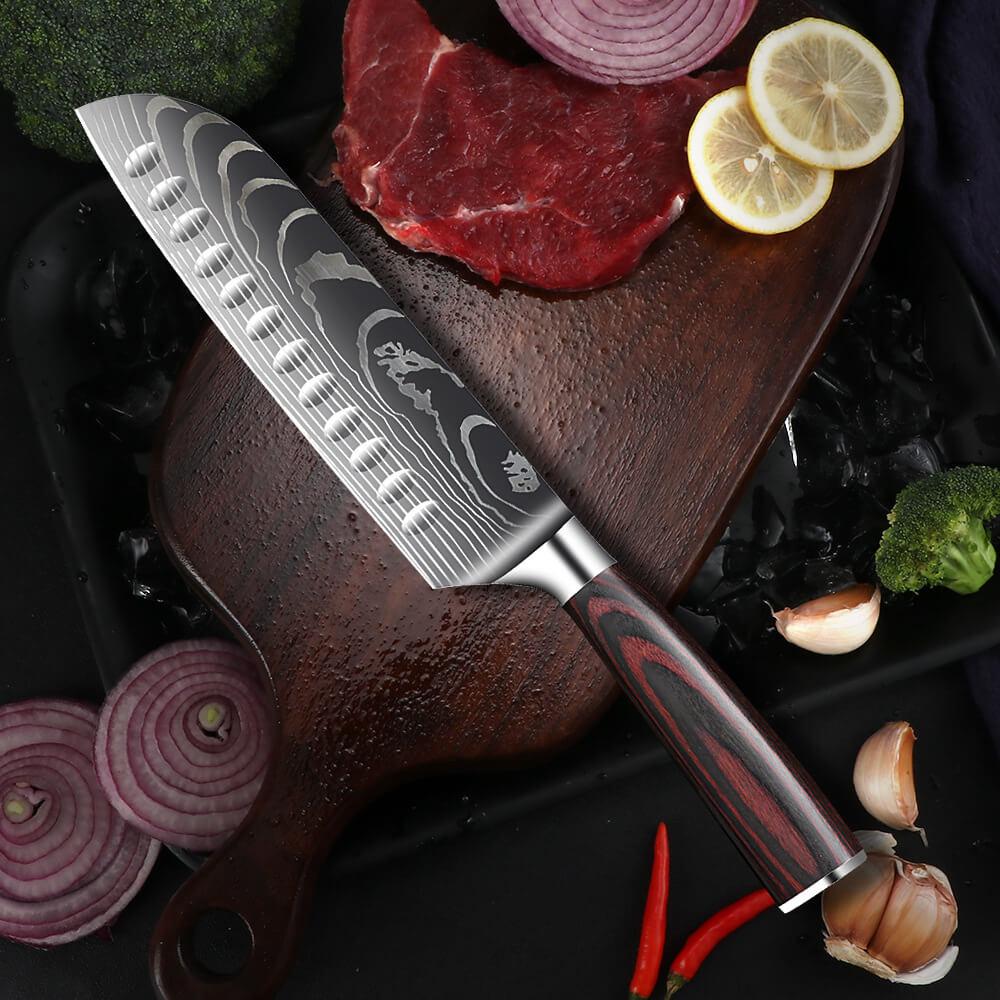 Japanese Knives Set, Stainless Steel Super Sharp Blade - Letcase