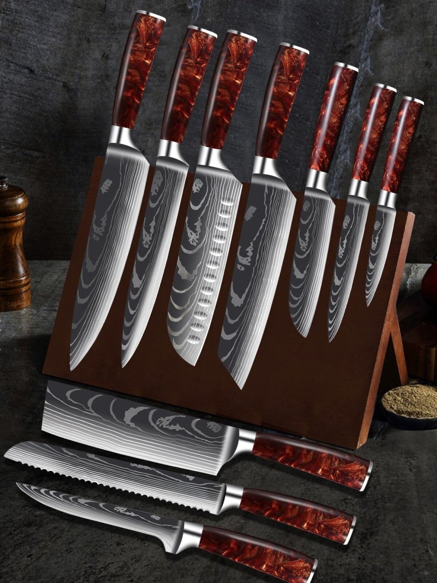 Premium Kitchen Knife Set - RED  Knife set kitchen, Best kitchen knife set,  Kitchen knife sharpening