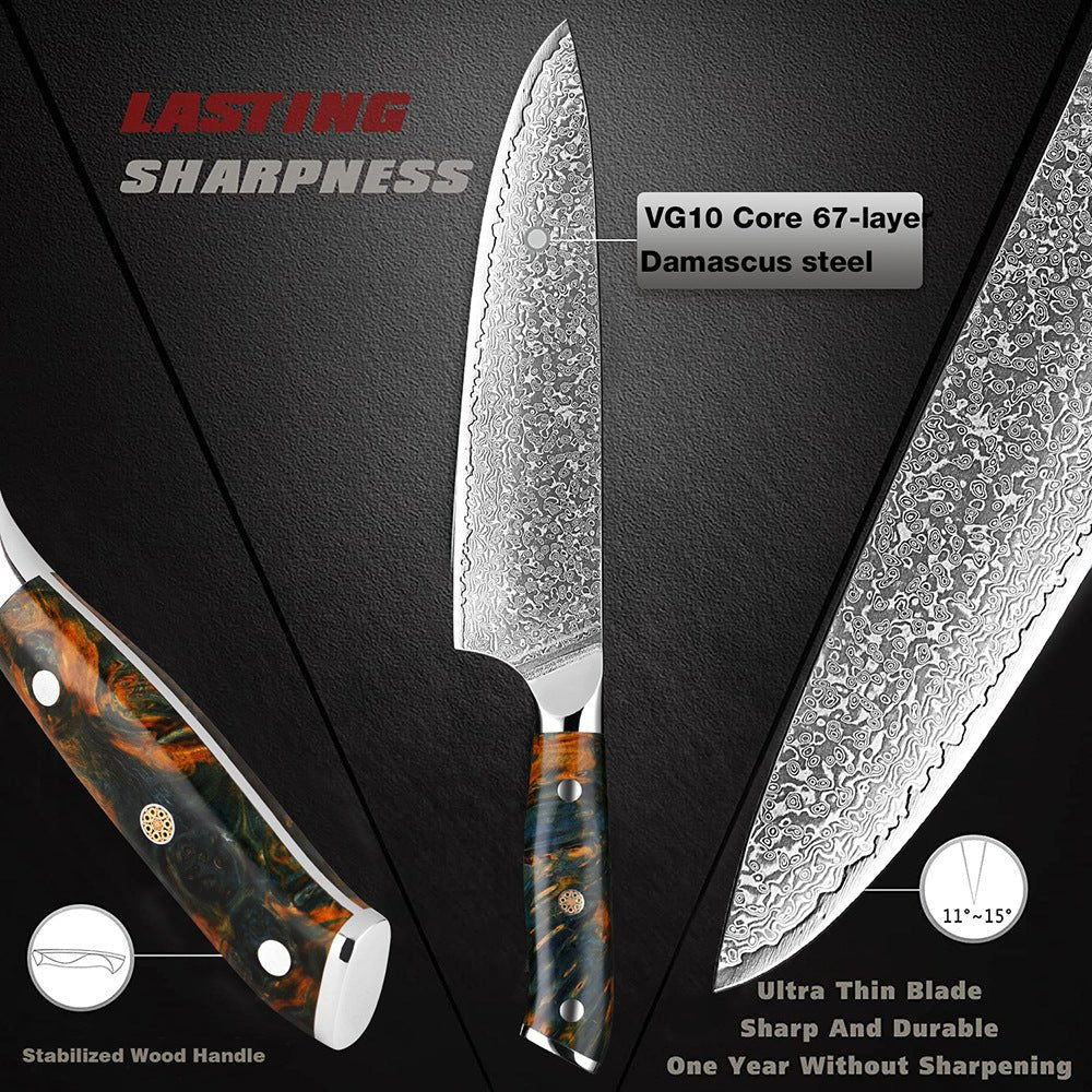 7 Piece Kitchen Knife Set 67 Layers Damascus Steel Chef Knives – Letcase