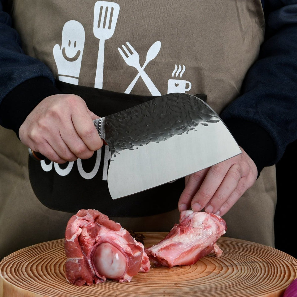 Serbian Hand Forged Butcher Knife Meat Vegetable Cleaver Knife High Carbon  Steel